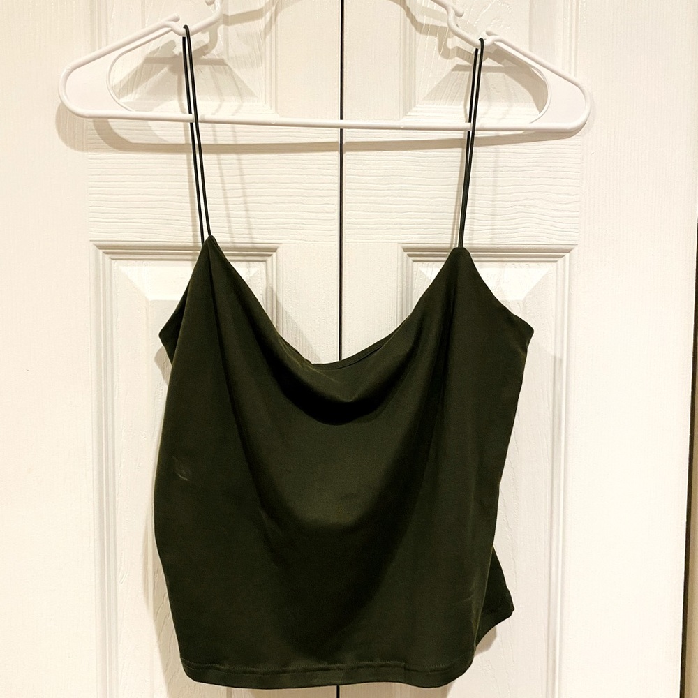 Dark green cropped tank top